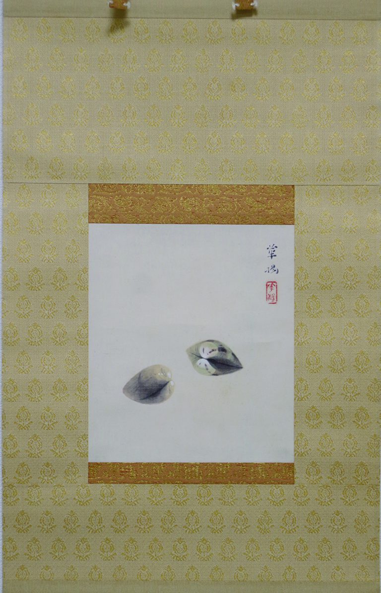 山口 華楊 直筆彩色 挿絵原画「 やまめとわらび 」 温もり溢れる眼差し