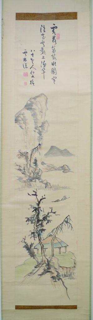 真作/村瀬秋水/松竹梅山水人物画賛/山水図/掛軸☆宝船☆AG-660 真作/松村景文/梅花田家之図/山水図/春景山水図/掛軸☆宝船☆AF